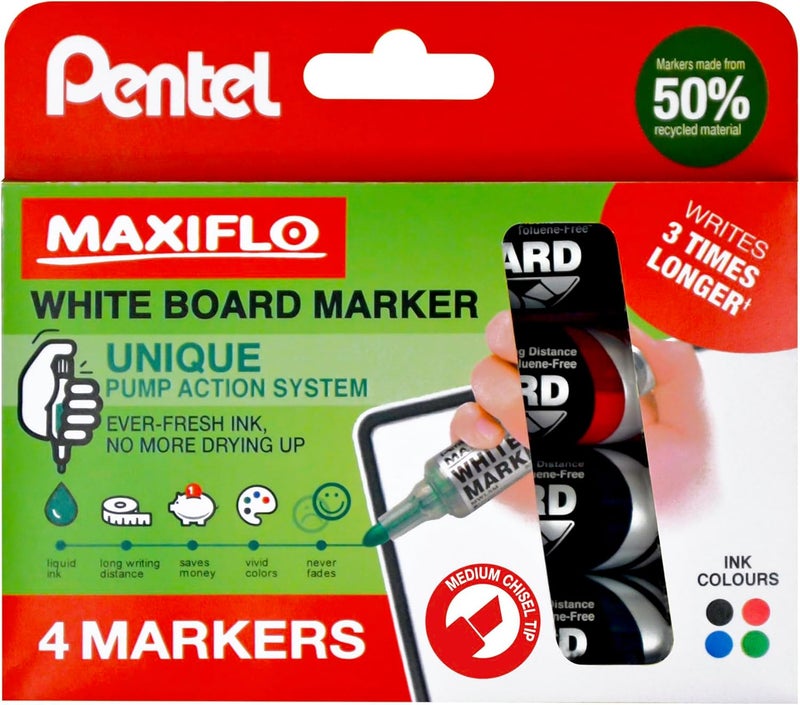 Pentel Maxiflo White Board Marker Set - 4 Colors - Image 2