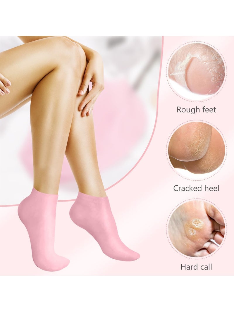 Generic Moisturizing Socks Silicone Foot Mask Cover Tender White Heel Anti-cracking Full Foot Spa for Dry Cracked Feet  - Image 4