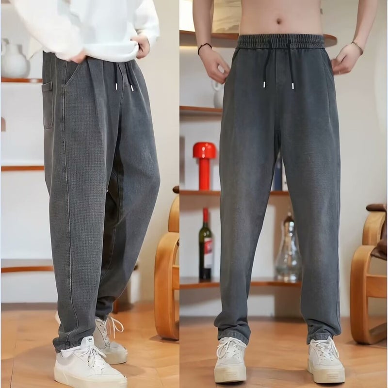 Unisex Classic Denim Jeans Loose Fit Daily Outdoor Wear - Image 1