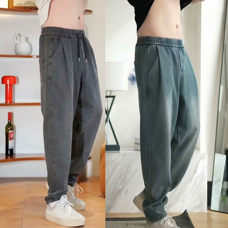 Unisex Classic Denim Jeans Loose Fit Daily Outdoor Wear - Image 2