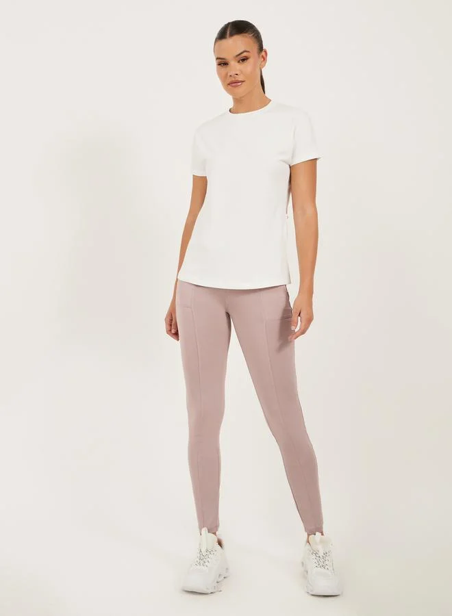 Styli White Racerback Solid Activewear T-Shirt