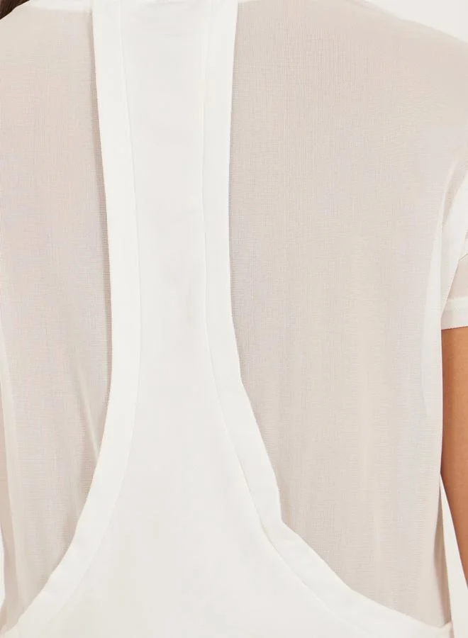 Styli White Racerback Solid Activewear T-Shirt