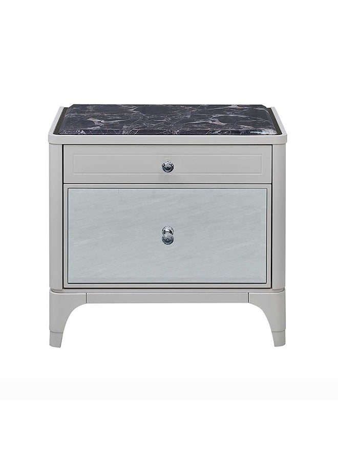 DANUBE HOME Portnoy Night Stand With Jewellery Tray Multifunctional Bedside Table Space Saving Nightstand End Table Storage Modern Design Furniture For Bedroom L60xW40xH55 Cm Ivory  - Image 1