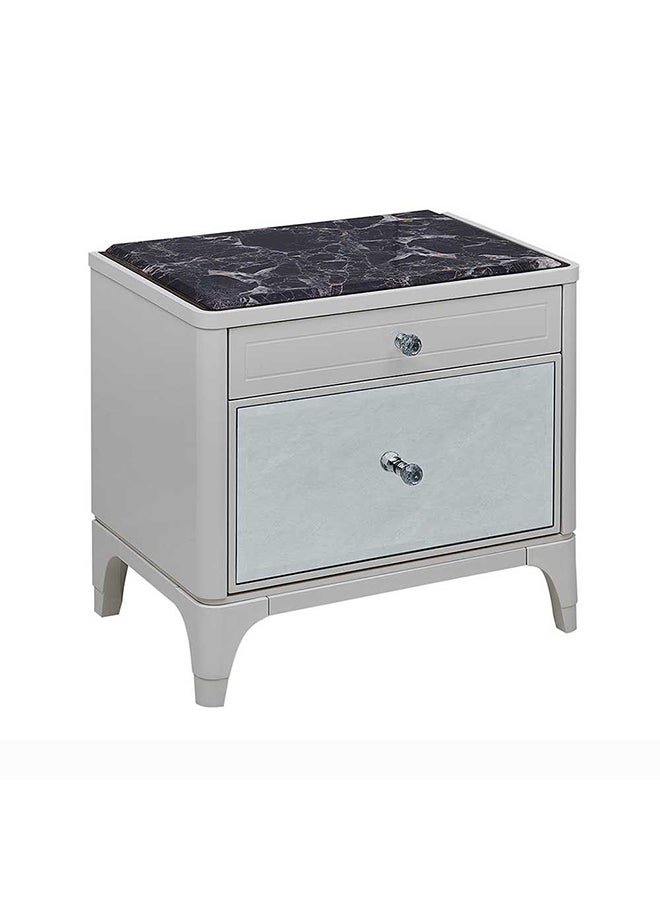 DANUBE HOME Portnoy Night Stand With Jewellery Tray Multifunctional Bedside Table Space Saving Nightstand End Table Storage Modern Design Furniture For Bedroom L60xW40xH55 Cm Ivory  - Image 2