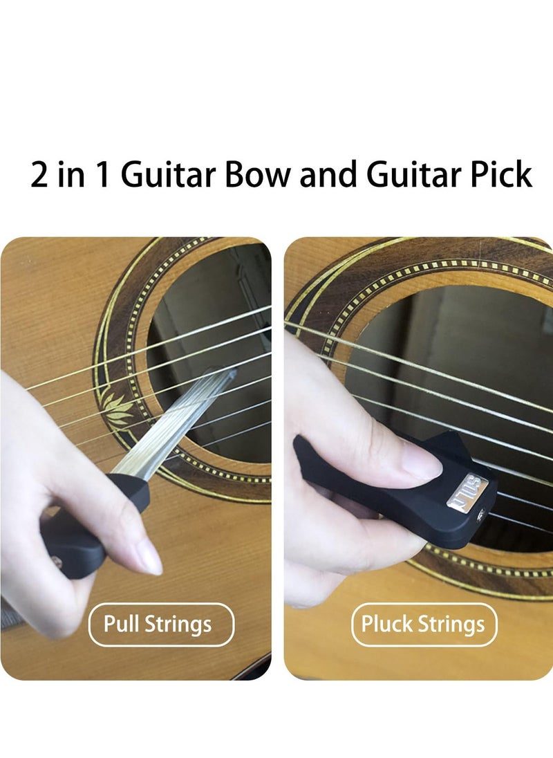 SYOSI - Guitar Bow, 2 in 1 Horsehair Carbon Fiber Bow for Guitar, Makes Your Guitar a CelloViolin   Fun and Creative Tools for Steel Stringed Instrument Rosin Included, Guift Idea for Birthday - Image 1
