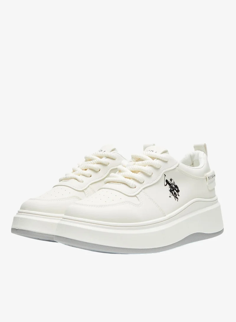 U.S. Polo Assn. Women's White Sneakers - Bold Rugged Style Shoes with Durable Sole for Outdoor Wear