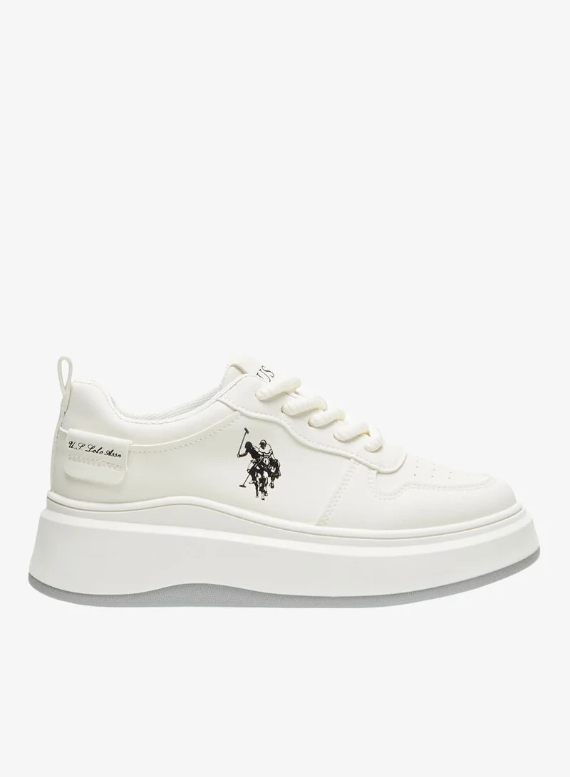 U.S. Polo Assn. Women's White Sneakers - Bold Rugged Style Shoes with Durable Sole for Outdoor Wear