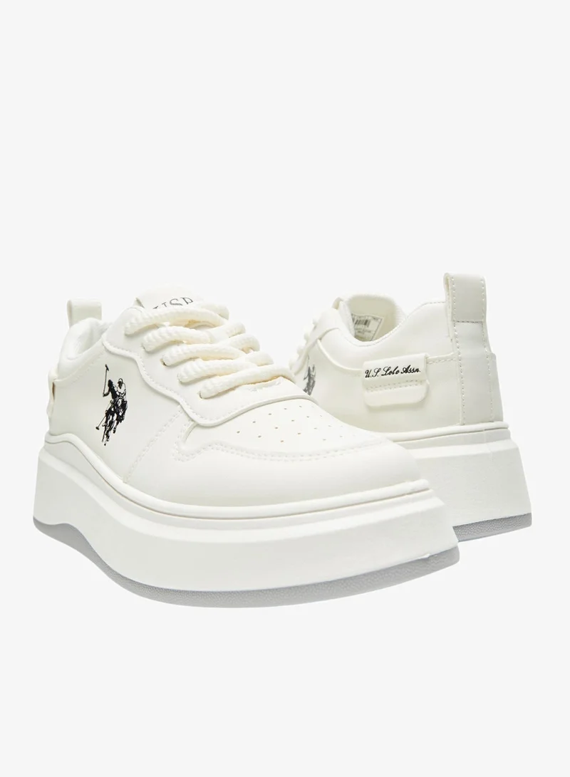 U.S. Polo Assn. White Women's White Sneakers - Bold Rugged Style Shoes with Durable Sole for Outdoor Wear for Women | Best Price UAE