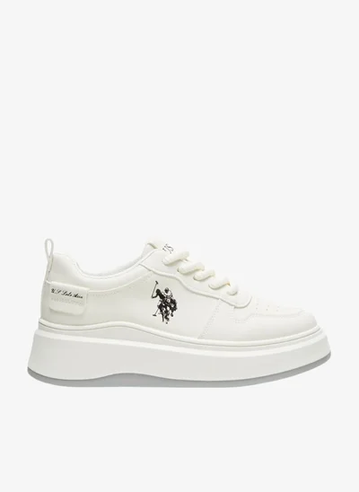 U.S. Polo Assn. Women's White Sneakers - Bold Rugged Style Shoes with Durable Sole for Outdoor Wear