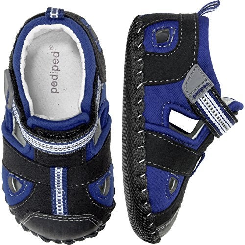 pediped Sahara Originals Fisherman Sandal (Infant/Toddler),Black King Blue,X-Small (0-6 months) - Image 1