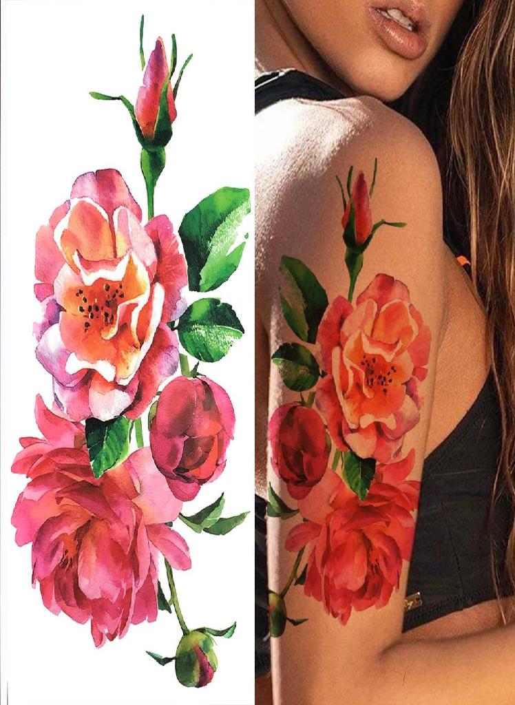 Indian Black Tribal Temporary Tattoos For Women Girls Totem Scorpion Lizard Tattoo Vine Fake Sticker Wristband Tatoos Paste