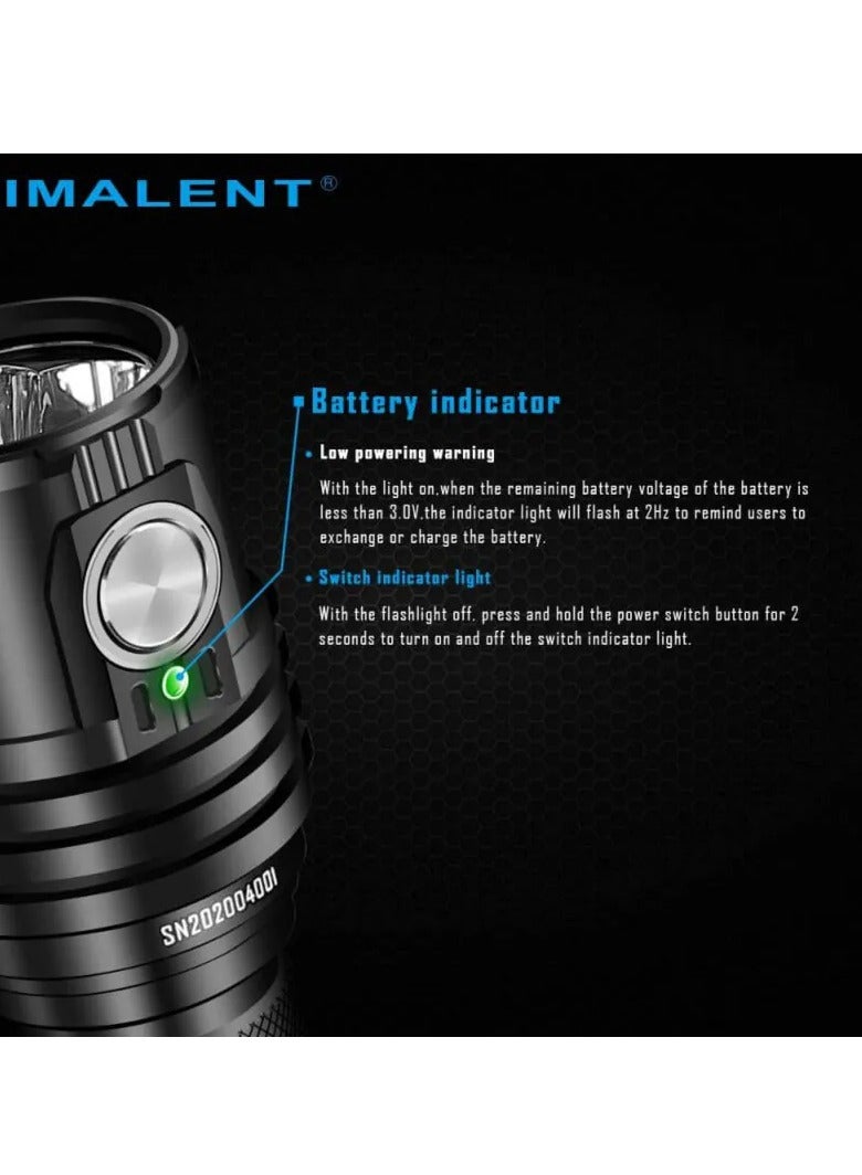 IMALENT MS03 EDC Flashlight, 13000 Lumens Super Bright Rechargeable Flashlight Uses 3pcs CREE XHP70.2 LEDs, IPX8 Waterproof, 6 Lighting Modes, Small Handheld Flashlight for Outdoor Camping Emergency - Image 3