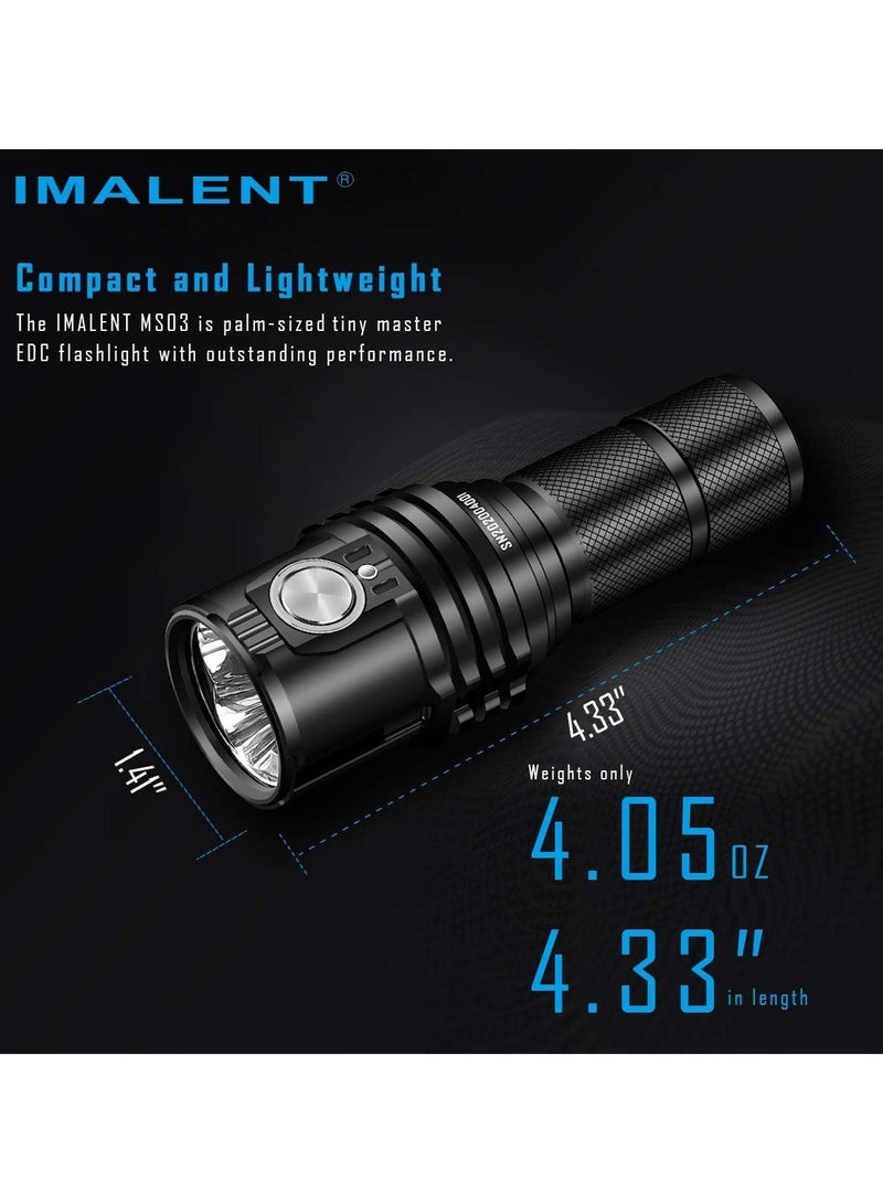 IMALENT MS03 EDC Flashlight, 13000 Lumens Super Bright Rechargeable Flashlight Uses 3pcs CREE XHP70.2 LEDs, IPX8 Waterproof, 6 Lighting Modes, Small Handheld Flashlight for Outdoor Camping Emergency - Image 4