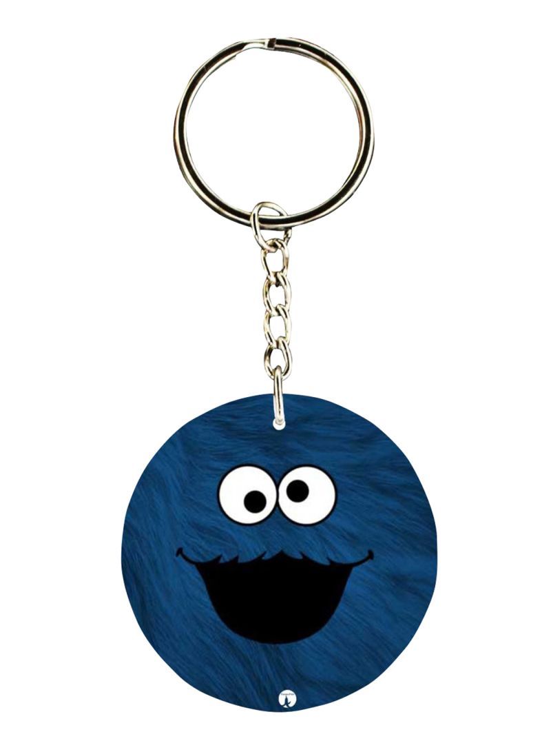 Double Sided The Cookie Monster Printed Keychain