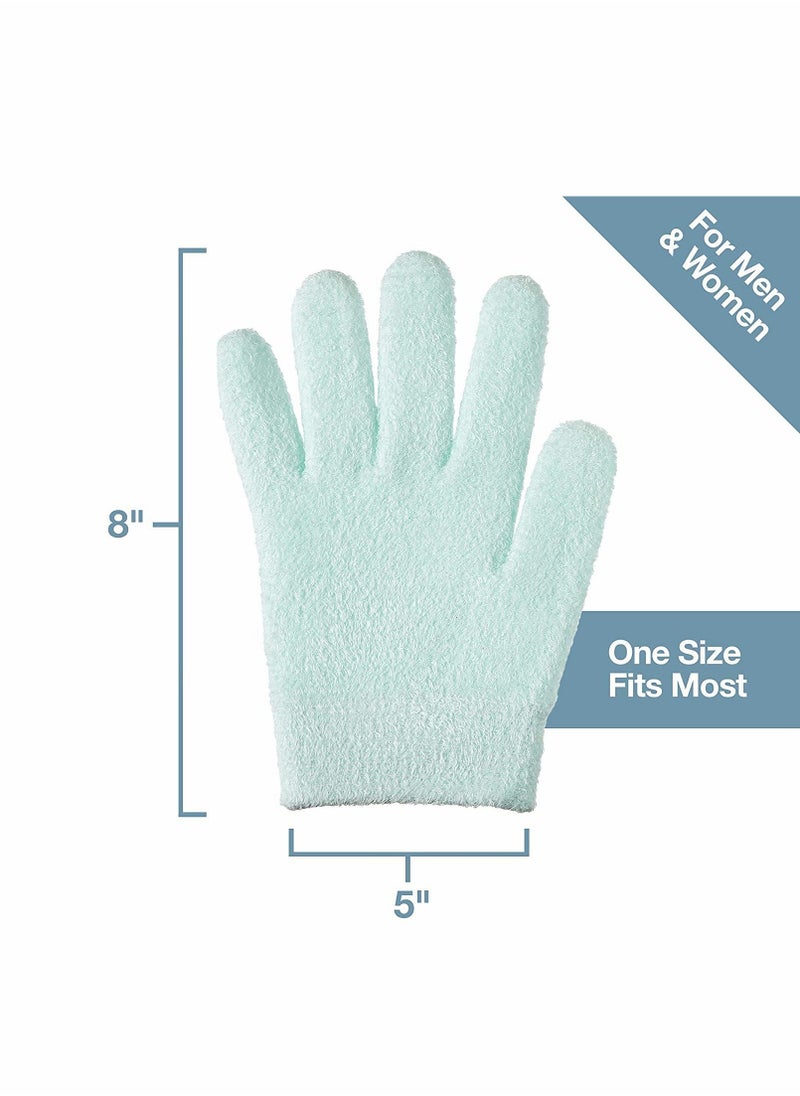Generic - Moisturizing Gloves with Gel Lining Dry Hands Treatment Hydrating Cracked Hand Healing Gloves foe Repair Rough Chapped Skin Overnight SPA Eczema Dry Hands Hand Care, 1 Pair (Fuzzy Mint Green) - Image 1