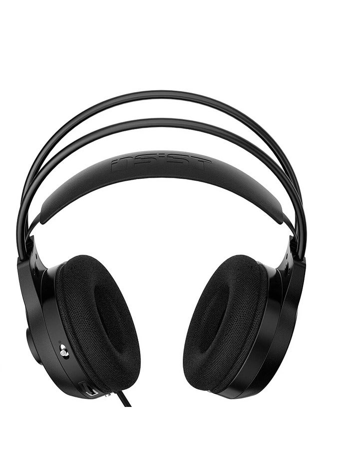 iNSIST G04 High-End Gaming Headset – Stereo Sound – 120 degree swivel noise Reduction Mic. - Cool RGB Light - 3.5mm + USB for Light - Body Controller - 50mm Speaker Unit - Premium Comfort 3D Ear Pads - For PC ,Xbox, PS 4/5, Switch, Mobile | Black - Image 3