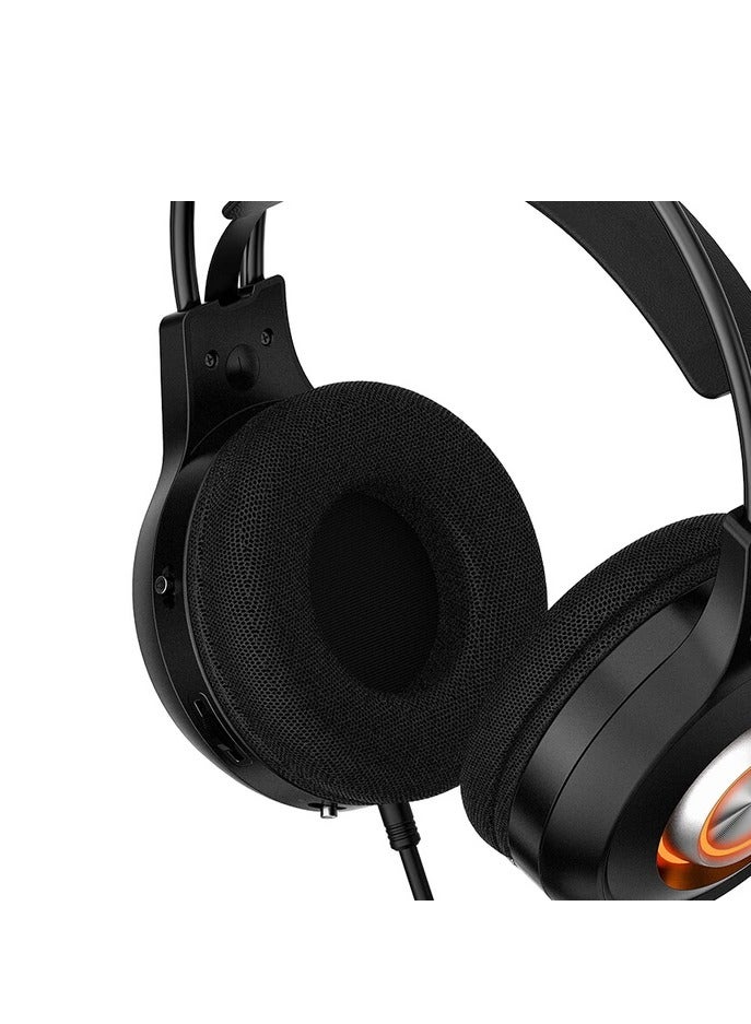 iNSIST G04 High-End Gaming Headset – Stereo Sound – 120 degree swivel noise Reduction Mic. - Cool RGB Light - 3.5mm + USB for Light - Body Controller - 50mm Speaker Unit - Premium Comfort 3D Ear Pads - For PC ,Xbox, PS 4/5, Switch, Mobile | Black - Image 4