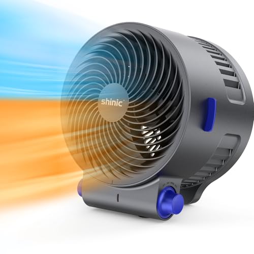 shinic Desk Fan and Heater Combo, Portable Cooling Air Circulator Fan, Tip-Over & Overheat Protection, Turbo Fan Space Heater Combo for Indoor Use Office, Bedroom, Living Room, ETL Listed - Image 1