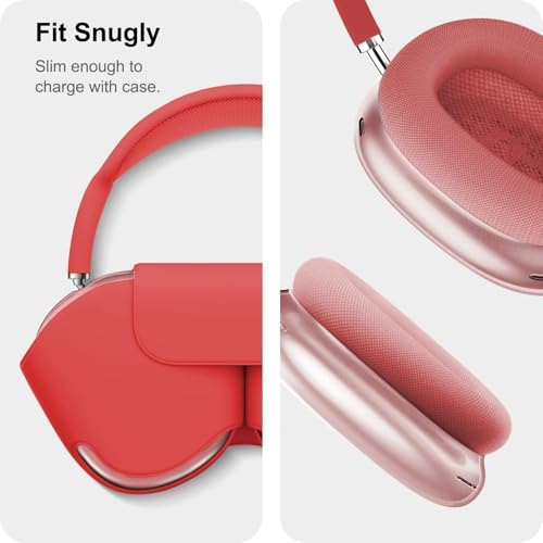 MOLOPPO Transparent Pink Case for AirPods Max (2020/2024), Soft TPU Protective Cover, Anti-Scratch Colored Skin Accessories, Slim Fit Design - Image 5