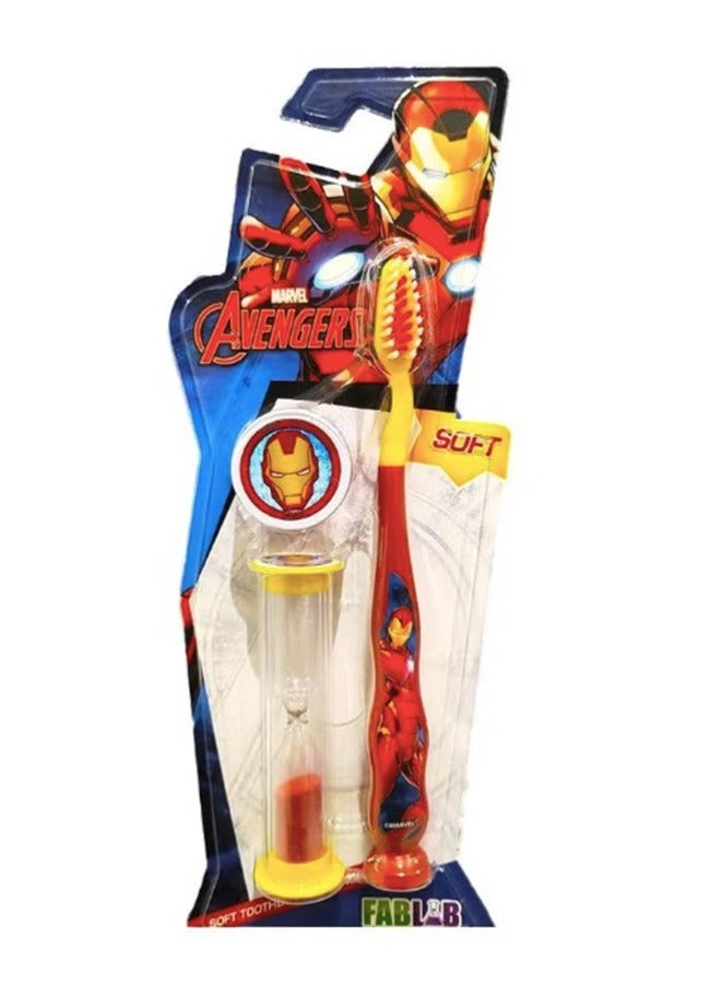 مارفل فرشاة أسنان  للأطفال ناعمة آرون مان مع ساعة رملية