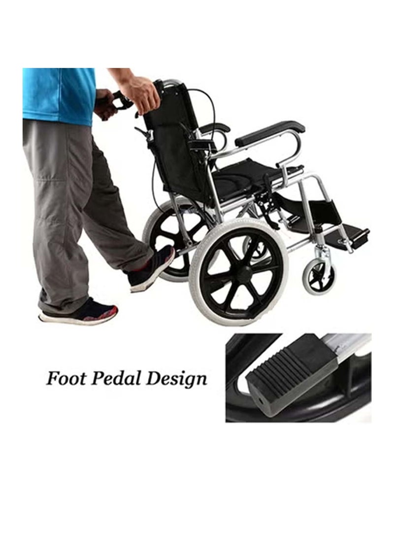 Huitich - Lightweight Foldable Transport Wheelchair with Hand Brakes - Image 1
