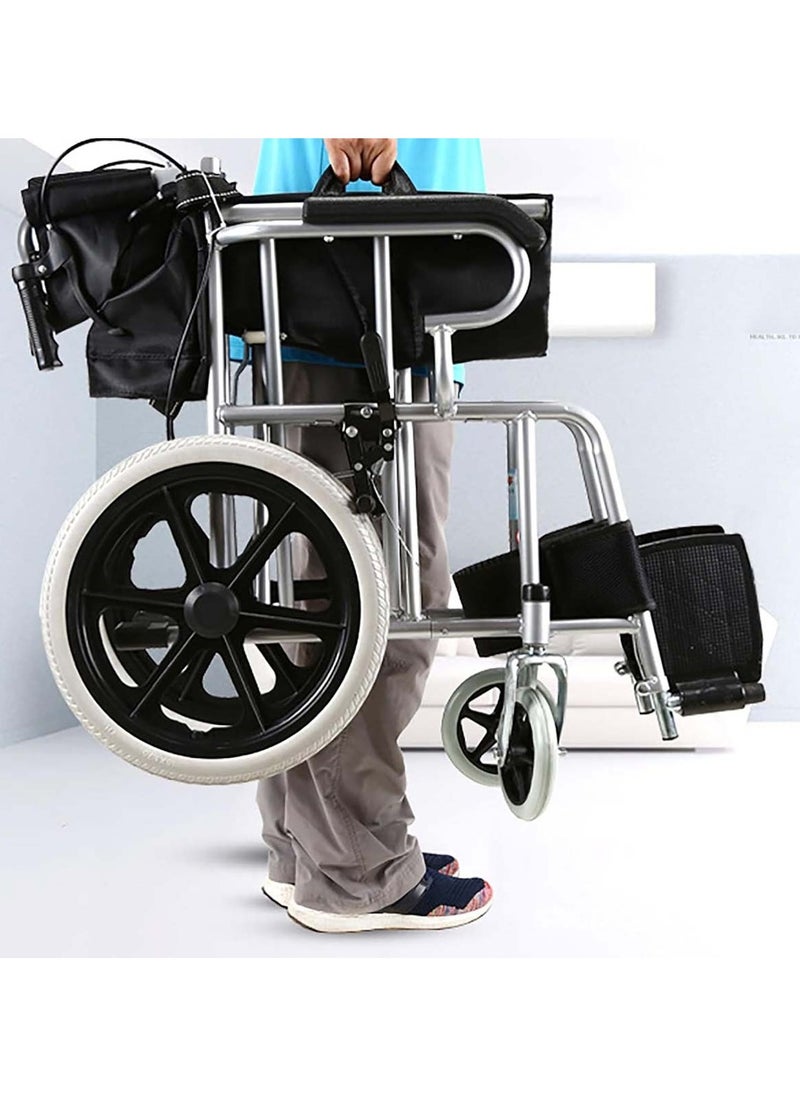 Huitich - Lightweight Foldable Transport Wheelchair with Hand Brakes - Image 1