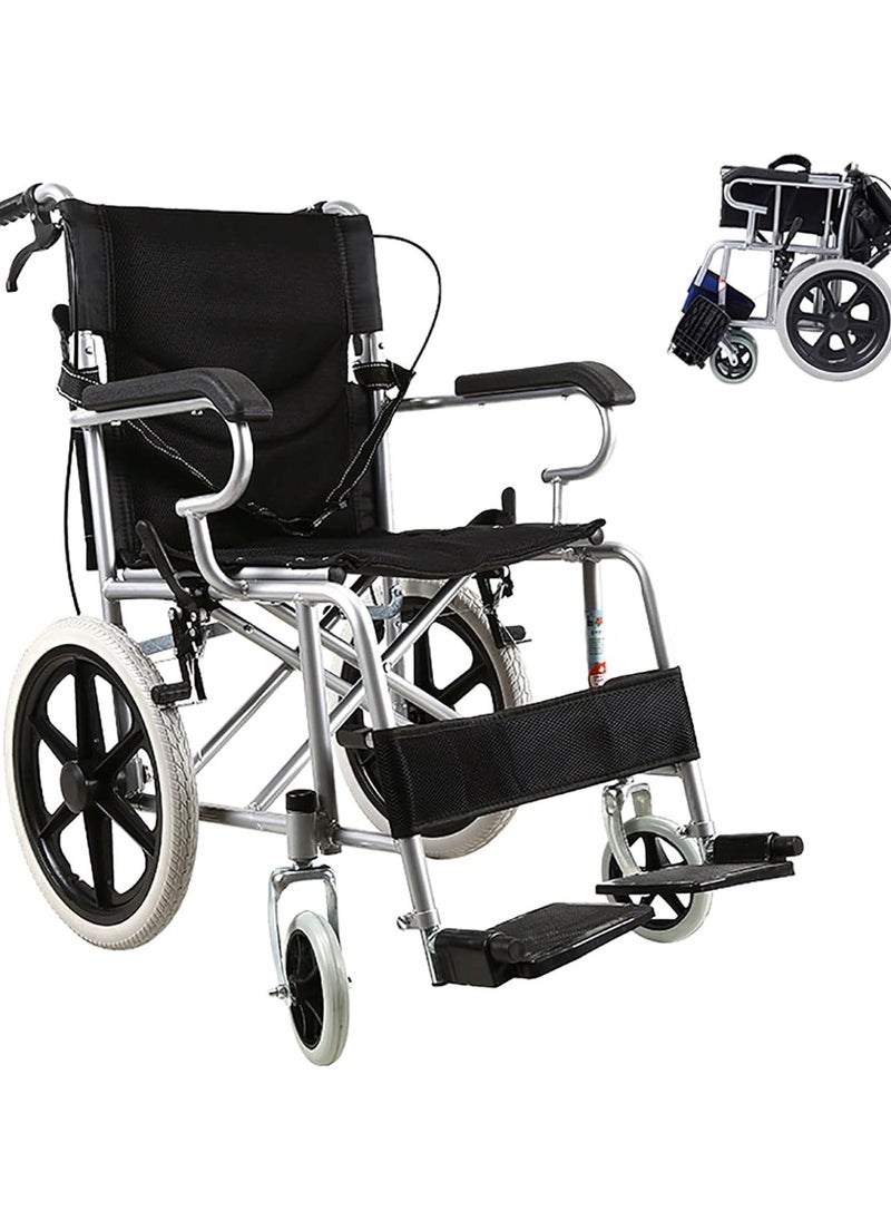 Huitich - Lightweight Foldable Transport Wheelchair with Hand Brakes - Image 1