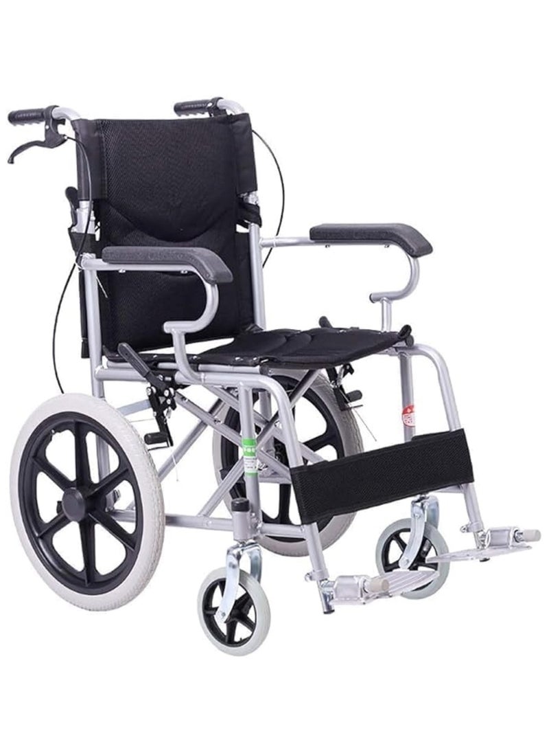 Huitich - Lightweight Foldable Transport Wheelchair with Hand Brakes - Image 1