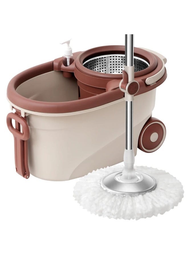 مجموعة ممسحة ودلو دوارة 360 درجة، سهلة الاستخدام، تلبي احتياجات كل منزل ومكتب وما إلى ذلك. جودة ممتازة. مع مجموعة مجرفة وفرشاة محمولة مجانية - Image 3