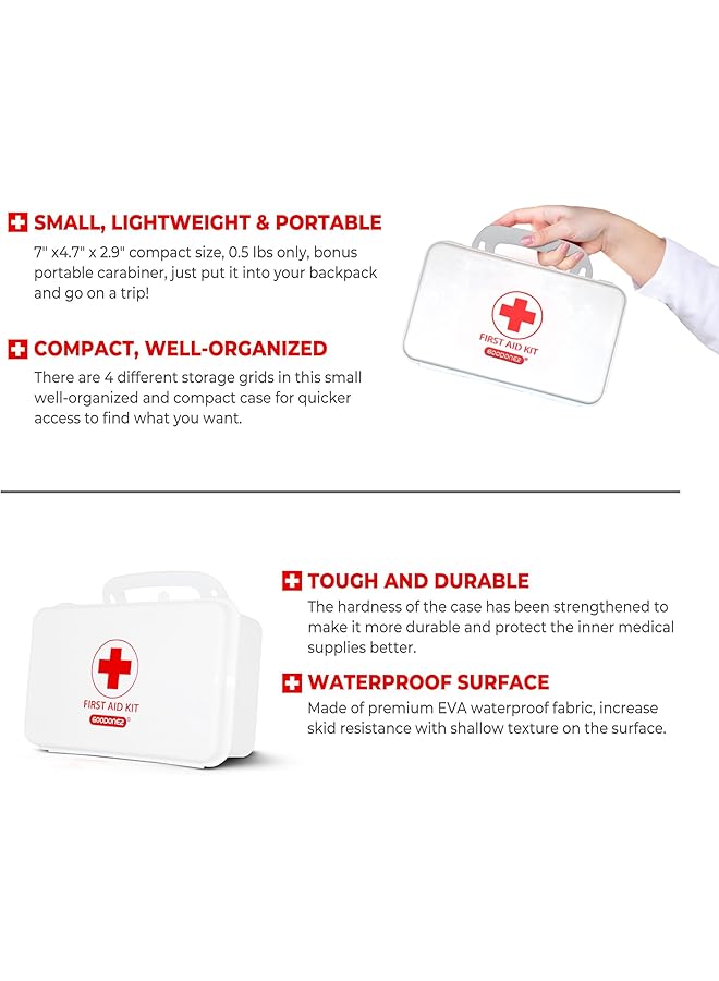 GOODONE2 200 Piece First Aid Kit Clean Treat Protect Minor Cuts Scrapes. Home Office Car School Business Travel Emergency Kit Survival Hunting Outdoor Camping & Sports (200 Pcs) - Image 4