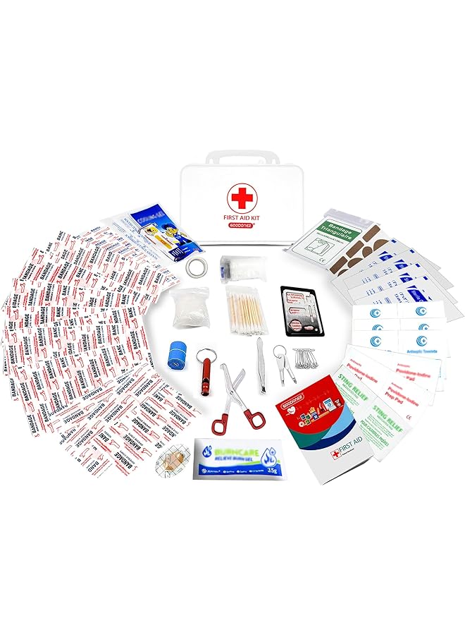 GOODONE2 200 Piece First Aid Kit Clean Treat Protect Minor Cuts Scrapes. Home Office Car School Business Travel Emergency Kit Survival Hunting Outdoor Camping & Sports (200 Pcs) - Image 5