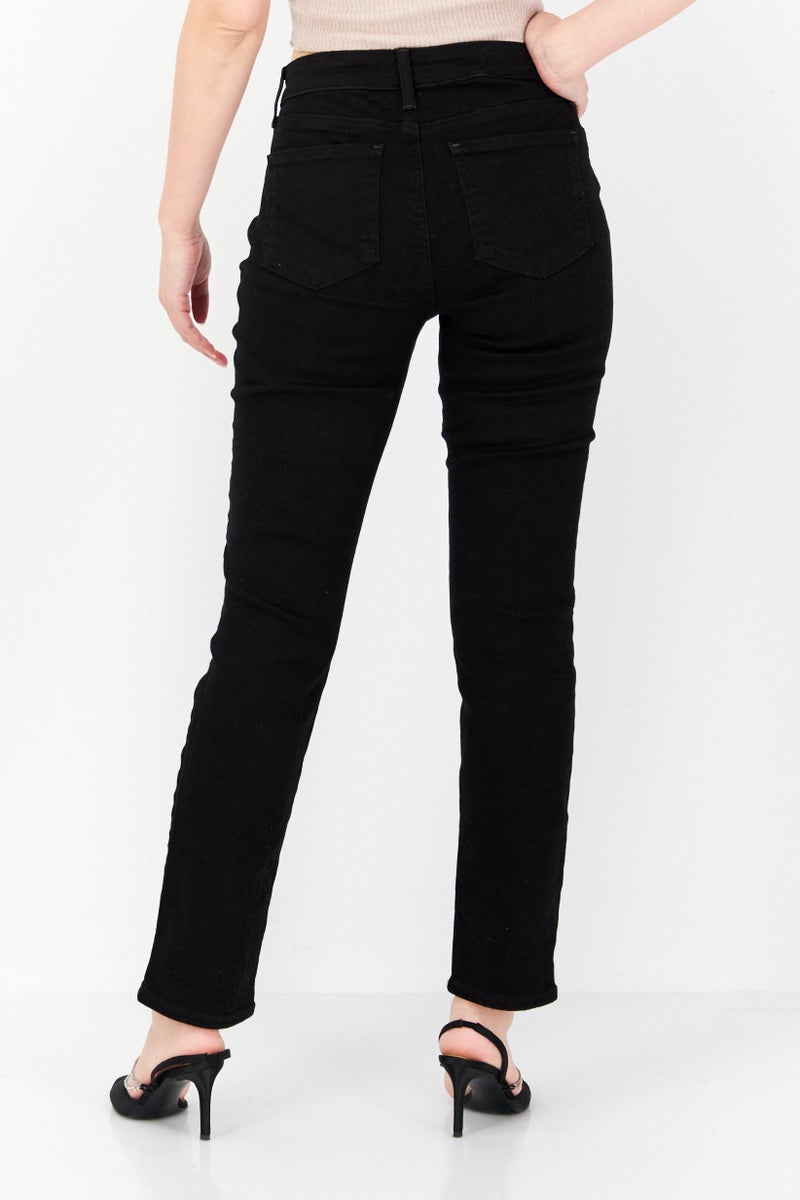 NYDJ Women Petite Washed Denim Jeans, Black - Image 3