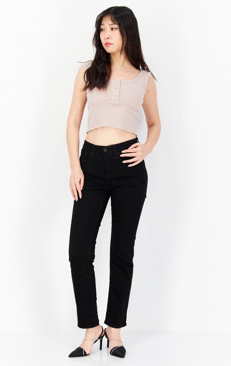 NYDJ Women Petite Washed Denim Jeans, Black - Image 4
