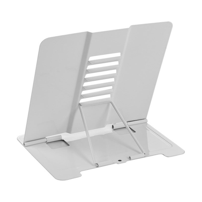 Small White Book Stand - 6 Adjustable Angles Thickened Non-Slip Pads Stainless Steel Reading Stand for Kids Students Office Kitchen Tablet Document Use - Image 4