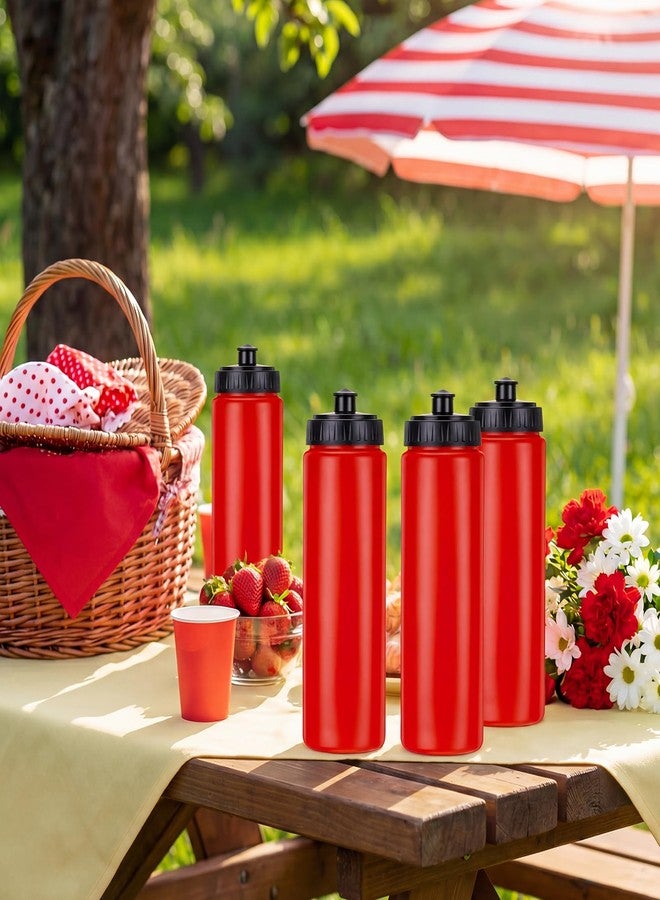 Skybooly 12 Pack Red White Polka Dot Water Bottles Bulk, 20 oz Reusable Plastic Water Bottles with Pull Top Lid for Mouse Theme Birthday Party Favor Decorations - Image 3