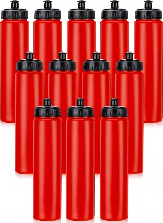 Skybooly 12 Pack Red White Polka Dot Water Bottles Bulk, 20 oz Reusable Plastic Water Bottles with Pull Top Lid for Mouse Theme Birthday Party Favor Decorations - Image 1