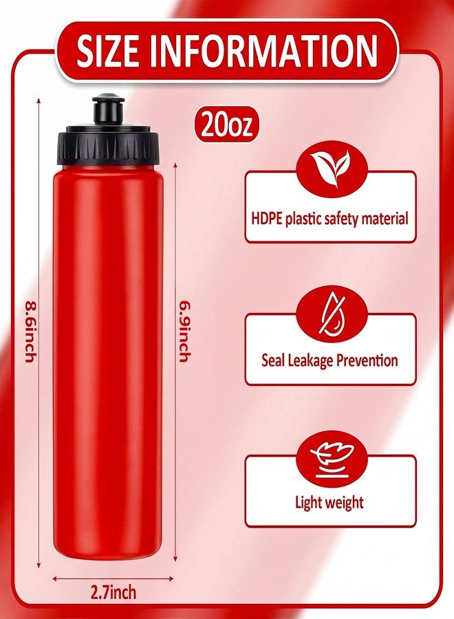 Skybooly 12 Pack Red White Polka Dot Water Bottles Bulk, 20 oz Reusable Plastic Water Bottles with Pull Top Lid for Mouse Theme Birthday Party Favor Decorations - Image 2