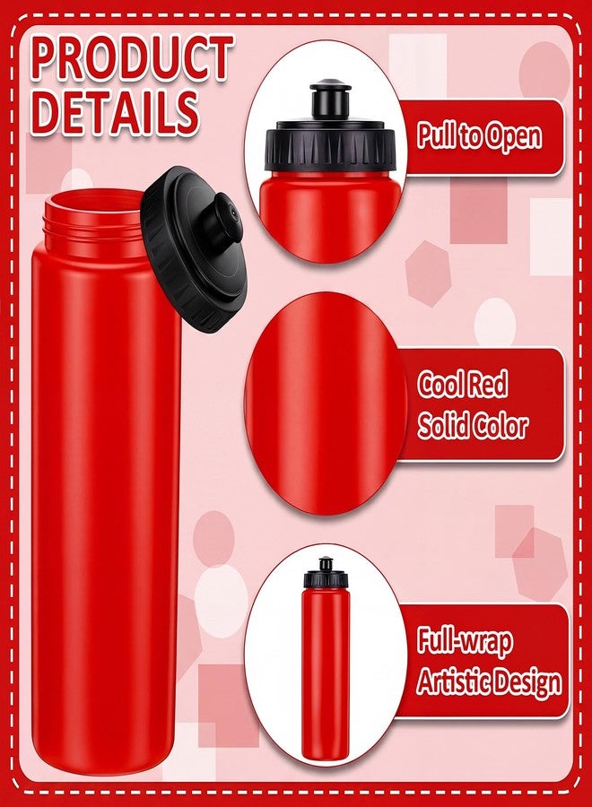 Skybooly 12 Pack Red White Polka Dot Water Bottles Bulk, 20 oz Reusable Plastic Water Bottles with Pull Top Lid for Mouse Theme Birthday Party Favor Decorations - Image 4