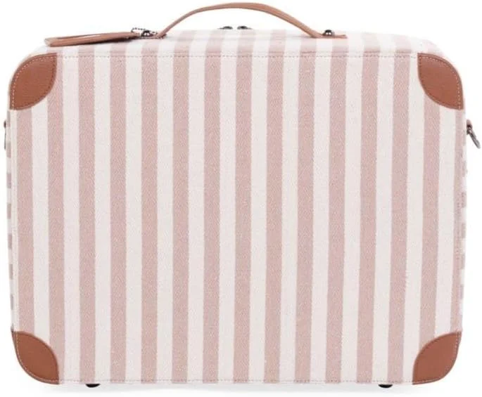 CHILDHOME Childhome Stripes Mini Traveller Kids Suitcase, Nude/Terracotta