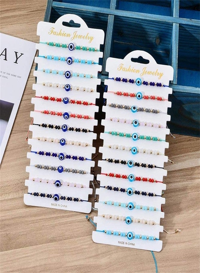QINGYA 12 Pcs Colorful Evil Eye Beaded Bracelets Hamsa Handmade Braided String Turkish Nazar Amulet Cord Thread Bracelet Anklet Good Luck Blue Lucky Eye Mal De Ojo Jewelry for Protection-Deep Blue - Image 3