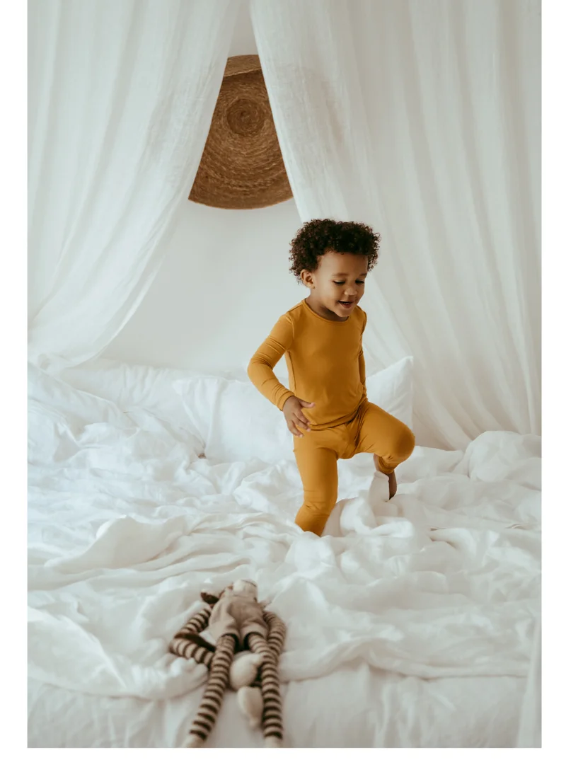 أنفي بيبي Bamboo Spandex Pajama 18 to 24M Mustard