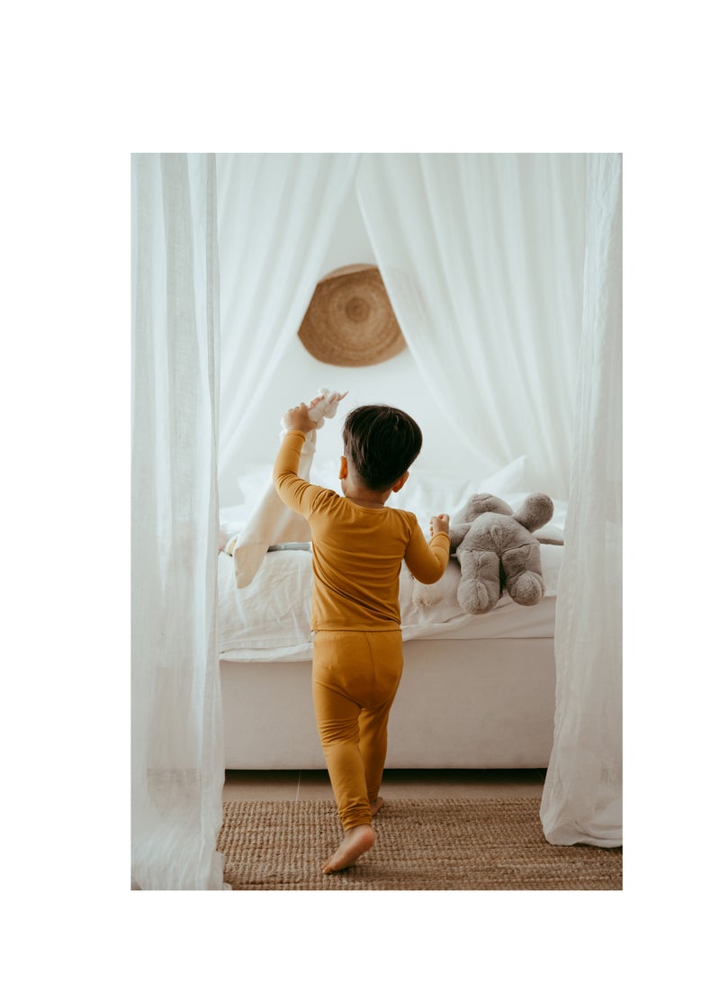 Anvi Baby Bamboo Spandex Pajama 18 to 24M Mustard - Image 4