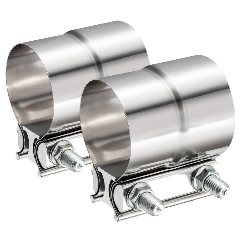 TIROL 2.5 Exhaust Clamp Exhaust Clamp Stainless Steel for Joining 2.5"" OD to 2.5"" ID Exhaust Pipe, Muffler Pipe 2Pcs - Image 1