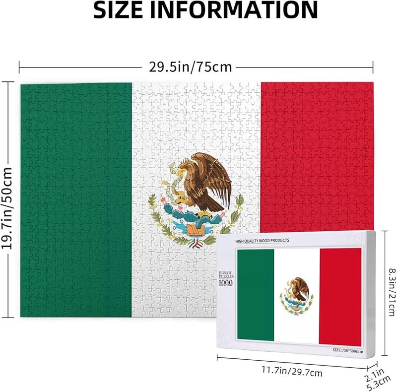 Mexico Flag Jigsaw Puzzle 1000 Pieces For Adults Home Decor 29 5 X 19 7 Inches - Image 4
