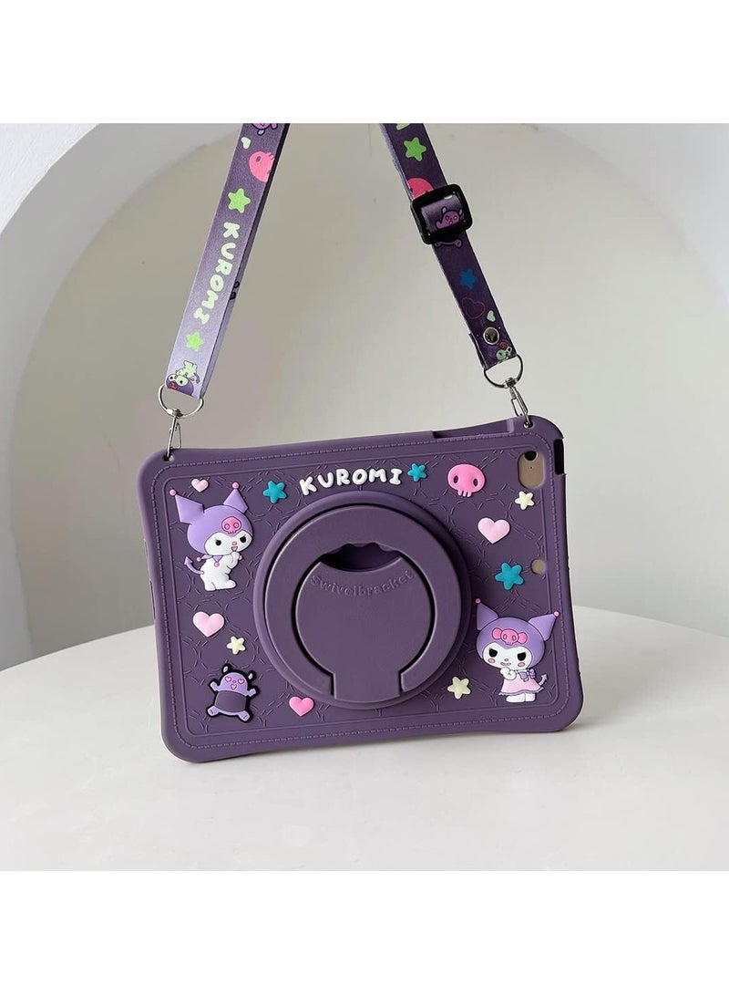 عام حافظة متوافقة مع iPad بشاشة 10.9 بوصة الجيل العاشر 2022، مع قاعدة دوارة 360 درجة وامتصاص للصدمات وتصميم كرتوني جذاب مع فتحة للقلم الضوئي للحماية - Image 4