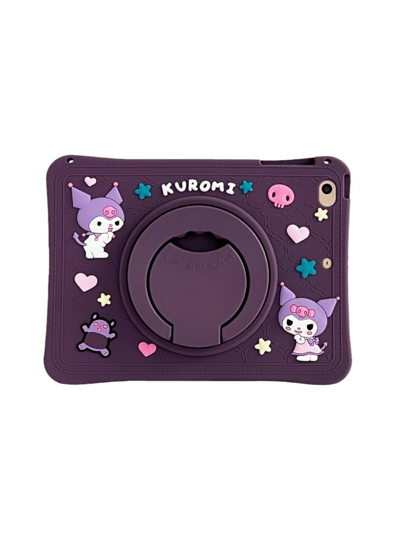 عام حافظة متوافقة مع iPad بشاشة 10.9 بوصة الجيل العاشر 2022، مع قاعدة دوارة 360 درجة وامتصاص للصدمات وتصميم كرتوني جذاب مع فتحة للقلم الضوئي للحماية - Image 1