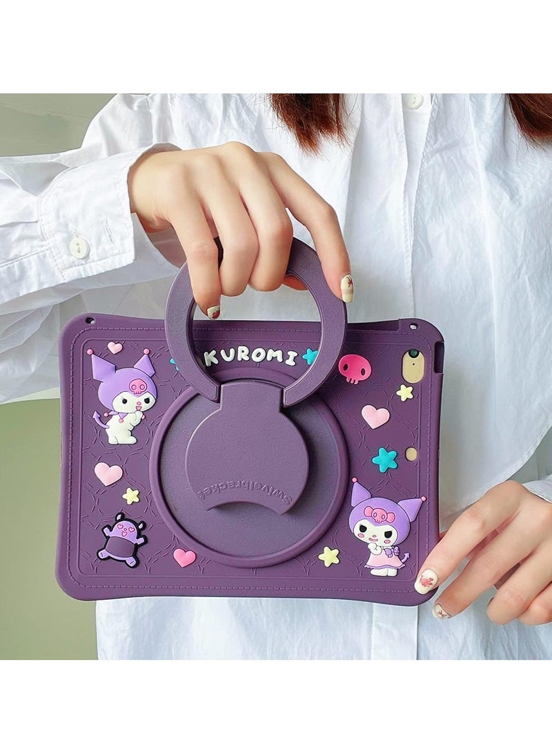 عام حافظة متوافقة مع iPad بشاشة 10.9 بوصة الجيل العاشر 2022، مع قاعدة دوارة 360 درجة وامتصاص للصدمات وتصميم كرتوني جذاب مع فتحة للقلم الضوئي للحماية - Image 2