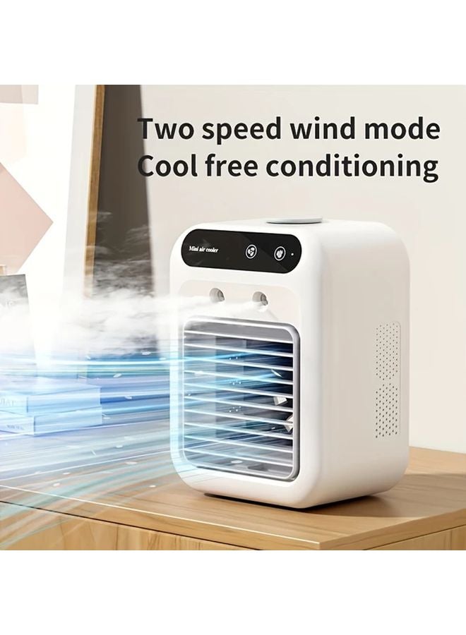 مروحة هواء مكتبية محمولة بيضاء تعمل بالUSB مع رذاذ تبريد شخصي للمكتب والسكن الجامعي - Image 5