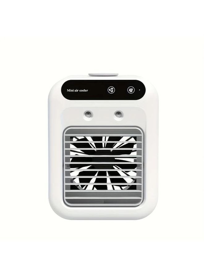 مروحة هواء مكتبية محمولة بيضاء تعمل بالUSB مع رذاذ تبريد شخصي للمكتب والسكن الجامعي - Image 1