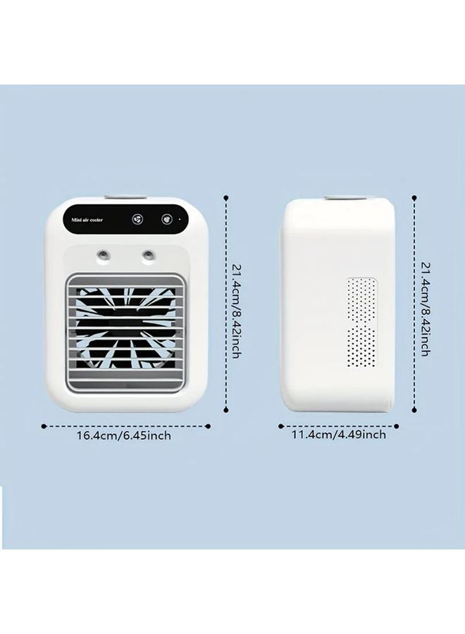 مروحة هواء مكتبية محمولة بيضاء تعمل بالUSB مع رذاذ تبريد شخصي للمكتب والسكن الجامعي - Image 4
